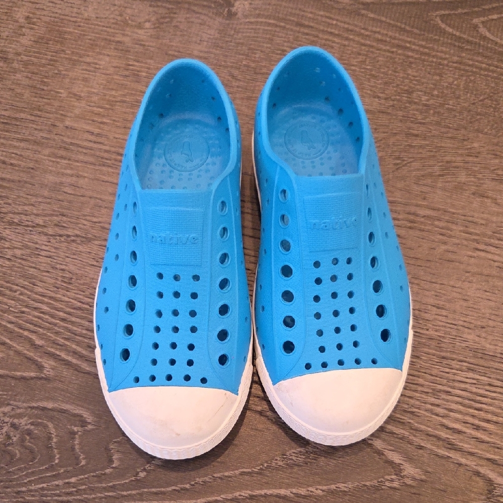 Native Blue and White Water Shoes Lightweight and Perforated